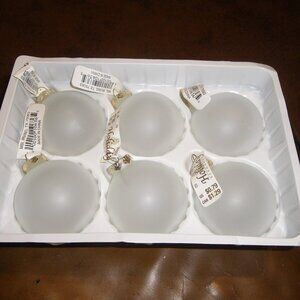 6 Classic Glass Globe Christmas Holiday Ornaments w/ Frosted Finish